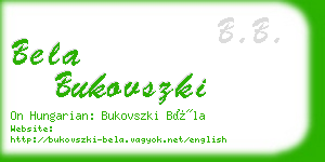 bela bukovszki business card